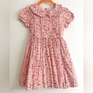 Rachel Riley Pink and White Floral Kids Dress